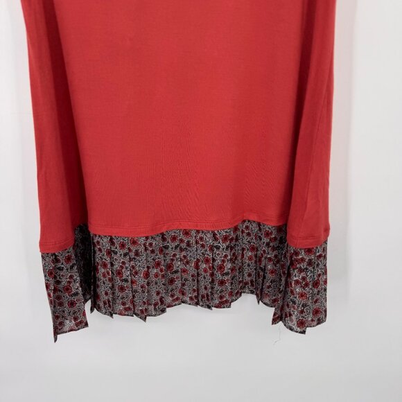 Logo Layers rust Sleeveless Tunic With Floral Print Ruffle Hem Womens medium - Picture 6 of 11